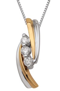 Two-tone 10-karat gold pendant by Libman & Co., set with Canadian diamonds (.30 ctw).