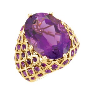 14-karat gold ring by Stuller, Inc., with amethyst.