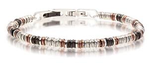 Men's A.R.Z Steel bracelet, with black and coffee-coloured IP plating.