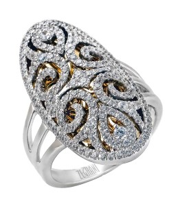 14-karat yellow and white gold ring by Zeghani by Simon with diamonds (.93 ctw).