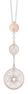 Rhodium-plated sterling silver necklace by Nomination Italy, with 18-karat rose gold overlay.