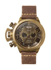 Welder K-24 'Vintage' collection chronograph in antique gold finish.