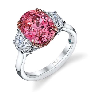 Padparadscha sapphire and diamond ring  by OMI Privé.