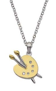 925 sterling silver pendant from My First Diamond, with a diamond and yellow gold plating.