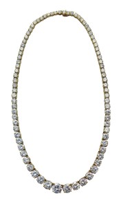 Each diamond in this riviÃ¨re necklace was accompanied by either a GIA or EGL USA report prepared 25 years ago. The grades for each stone were surprisingly similar between the labs.