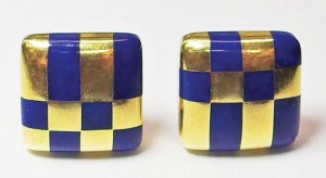 These gold and lapis lazuli clips by Angela Cummings for Tiffany & Co., circa 1980, will go for $4000 when signed. An unsigned vintage pair, however, may sell for half that amount.