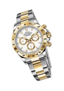 Rolex Cosmograph Daytona in steel and yellow gold.