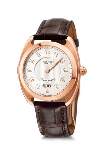 HermÃ¨s Dressage L'heure Masquée in rose gold.