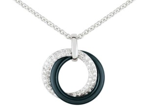 Ceramic, silver and zirconia pendant by Ultimate Ceramic. 