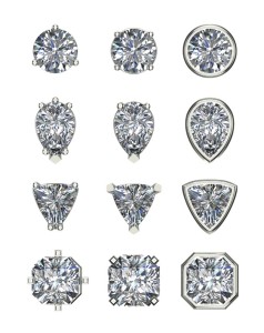 A comparison of different claw settings versus bezel settings to accent the shape of diamonds.