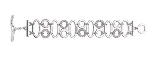 Rhodium-plated sterling silver bracelet by Di Donna set with cubic zirconia.