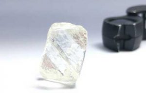 This 95-carat diamond was discovered at Gahcho Kué in the Northwest Territories in May. Photo courtesy Mountain Province Diamonds