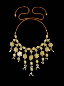 An upcoming Sotheby’s auction will focus entirely on gold. Pictured is a gem-set gold necklace from 18th-century Morocco. Photo courtesy Sotheby’s