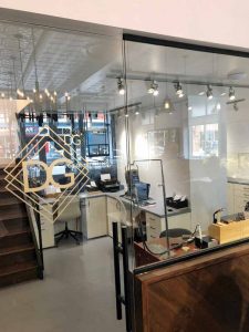 A glass wall allowing customers to view the bench and staff area is one of the new additions made to Port Perry, Ont.-based Dana's Goldsmithing after a recent renovation spearheaded by owner Dana Smith. Photos courtesy Dana's Goldsmithing