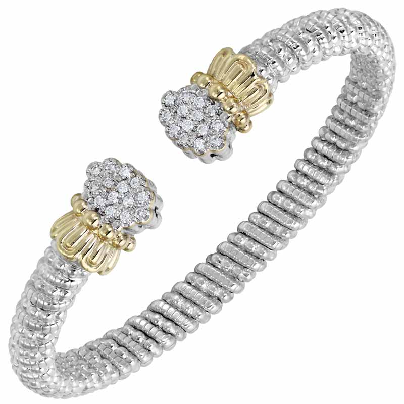 Diamond-set cuff (0.42 ctw) in sterling silver and 14-karat gold by VAHAN. MSRP $4334