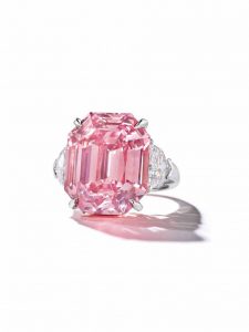 The 18.96-carat ‘Pink Legacy’ is the largest vivid pink diamond Christie’s has ever sold. Photo © Christie’s