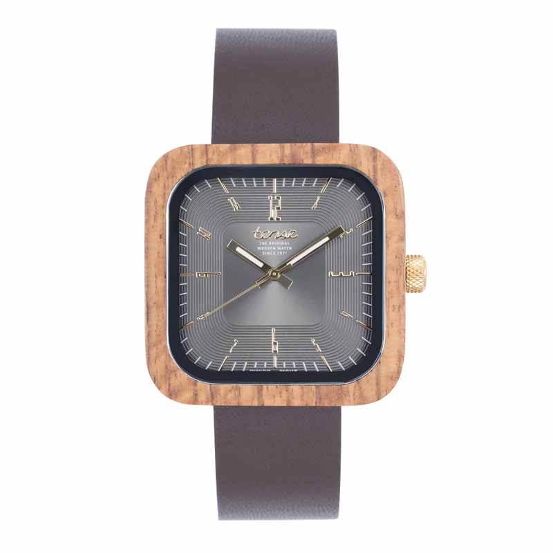 ‘Labrador Leather’ timepiece by Tense Watches, featuring Italian leather strap and recycled wood case with Swiss movement. MSRP $214.99