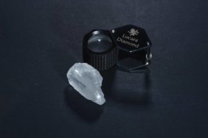 This 127-carat white diamond was found at Botswana’s Karowe mine, which is run by Vancouver-based Lucara Diamond. Photo courtesy Lucara Diamond