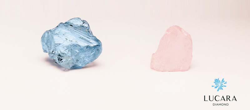 A 9.74-carat blue diamond and a 4.13-carat pink diamond have been found in Lucara Diamond's Karowe Mine in Botswana.