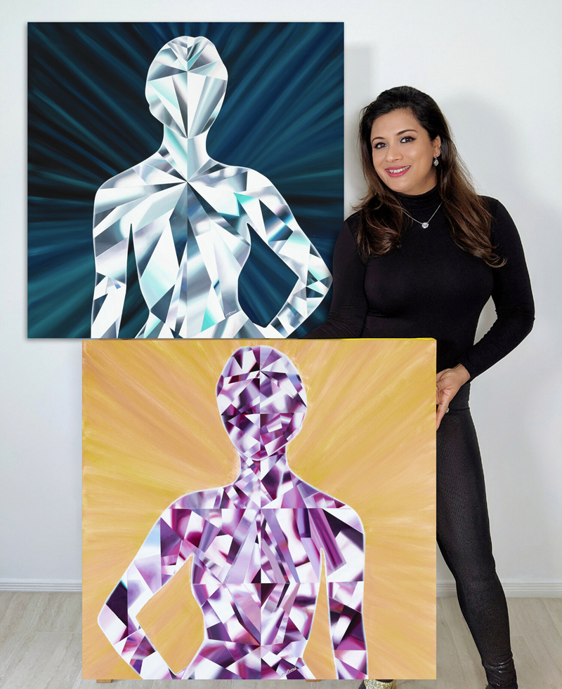 Painted during the COVID-19 crisis, Reena Ahluwalia’s ‘LIT Series’ of diamond paintings are designed to celebrate the human spirit. (©Copyright)