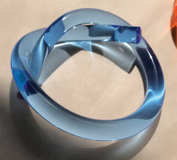  ‘Knot’ Lucite bangle by Corey Moranis. Photo courtesy Corey Moranis