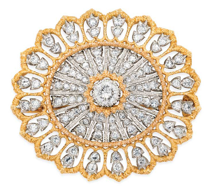 Diamond and two-tone gold brooch by Buccellati.