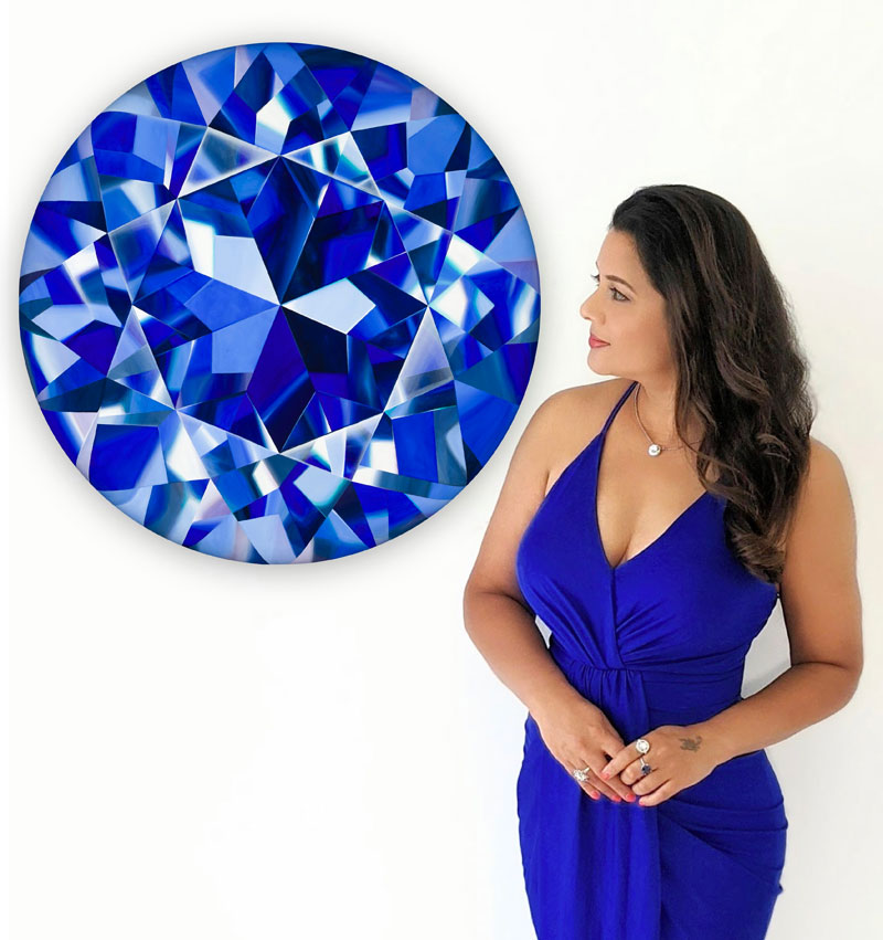 A painting donated by Toronto designer and artist Reena Ahluwalia is set to be raffled in support of non-profit organization Gem Legacy. Photo courtesy Reena Ahluwalia