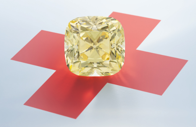 Weighing 205 carats, ‘The Red Cross Diamond’ is set to be auctioned at Christie’s Geneva Magnificent Jewels on May 11. Photo courtesy Christie’s