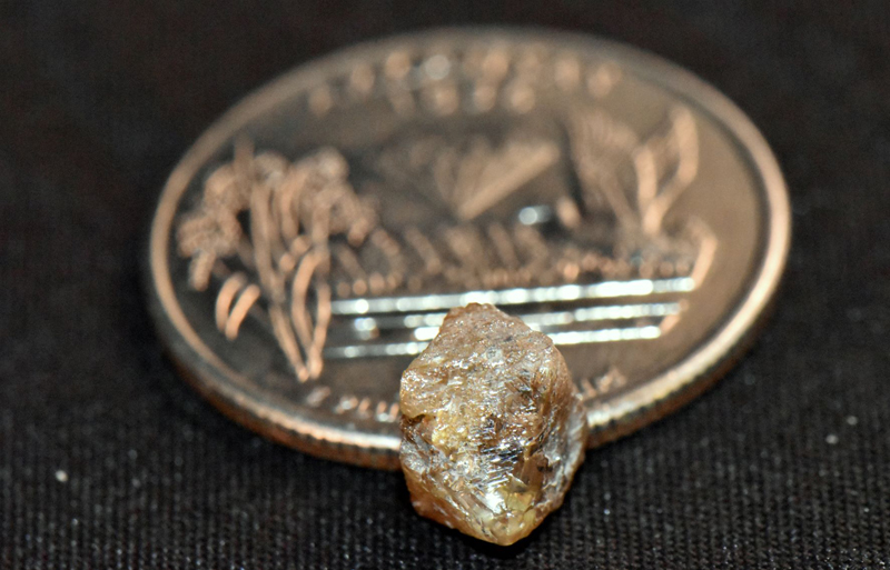 An English pea-sized “ugly diamond” has been recovered by a visitor at Arkansas’ Crater of Diamonds State Park. Photo courtesy Crater of Diamonds State Park