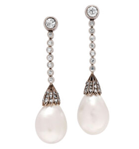 This set of pearl drop-earrings sold for $22,000 against a pre-sale estimate of $6,000 to 8,000.