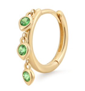 14-karat gold ‘Aura’ dangling tsavorite hoop by Aurelie Gi (sold individually or as a pair). MSRP US$265