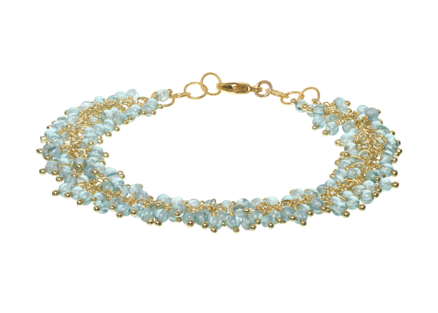 Gold-plated aqua apatite ‘Fringe Bracelet’ by Catherine Weitzman.  MSRP $161