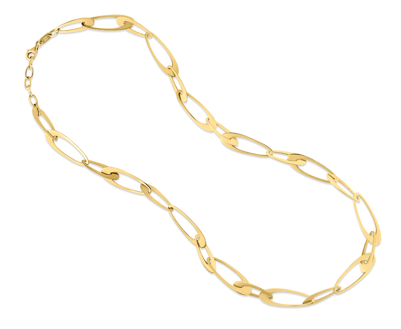 14-karat yellow gold ‘La Goccia’ oval link necklace from Royal Chain. Made in Italy. MSRP US$1,725