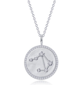 Libra pendant necklace from Lafonn’s ‘Constellation’ collection with 0.55 ctw of simulated diamonds, set in sterling silver bonded with platinum. MSRP $240