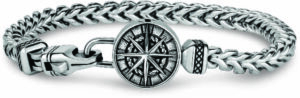 Stainless steel franco link ‘Compass Urn Bracelet’ by ARZ Steel. MSRP $140