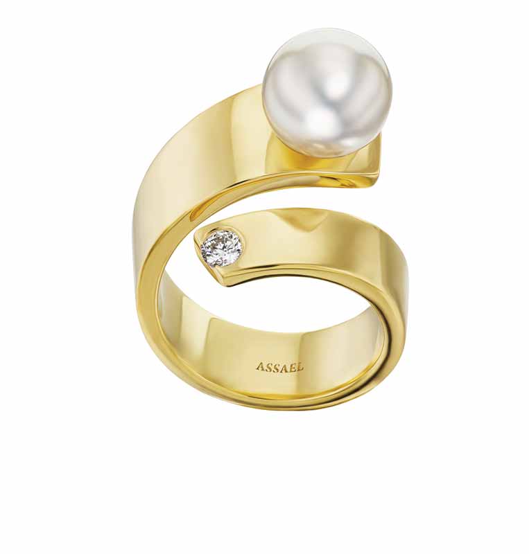 ‘Wrap’ ring by Asseal, featuring 12.4-mm South Sea pearl and 0.185-carat diamond. MSRP US$9,900