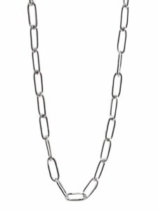 Rhodium-plated hollow paperclip necklace from Gold & Silver House. MSRP $270