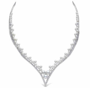 18-karat white gold Akoya pearl and diamond (3.32 ctw) from the Yoko London ‘Raindrop’ Collection. MSRP US$20,000