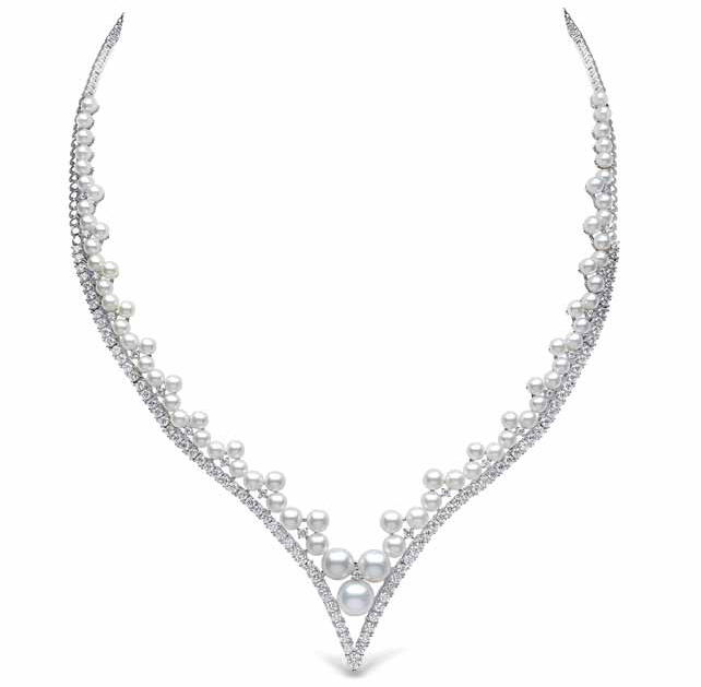 18-karat white gold Akoya pearl and diamond (3.32 ctw) from the Yoko London ‘Raindrop’ Collection. MSRP US$20,000