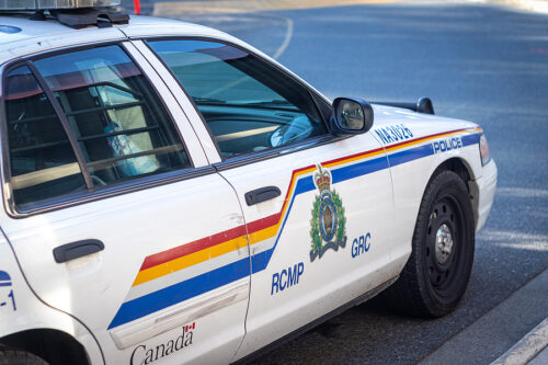 Close up view of Courtenay RCMP police car