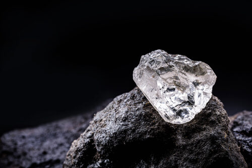 Rough diamond, precious stone in mines. 